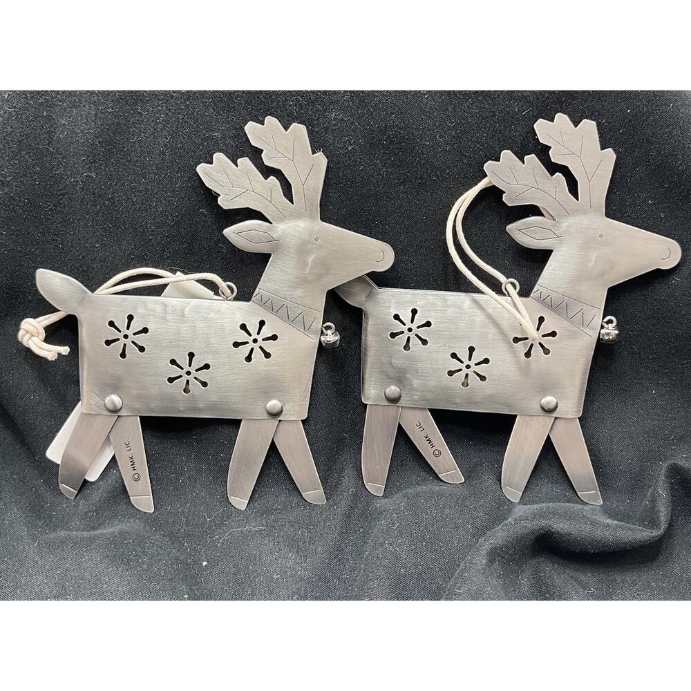 Hallmark Aluminum Sheet Metal Reindeer w/ Moving Legs Aluminum 4.5"T X 4.0"W